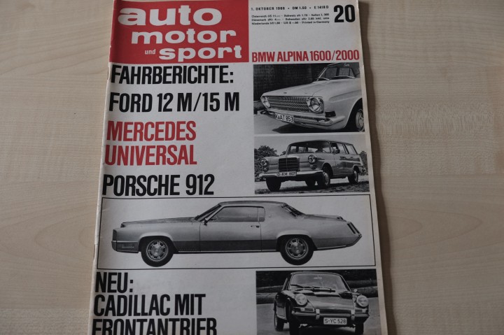 Deckblatt Auto Motor und Sport (20/1966)